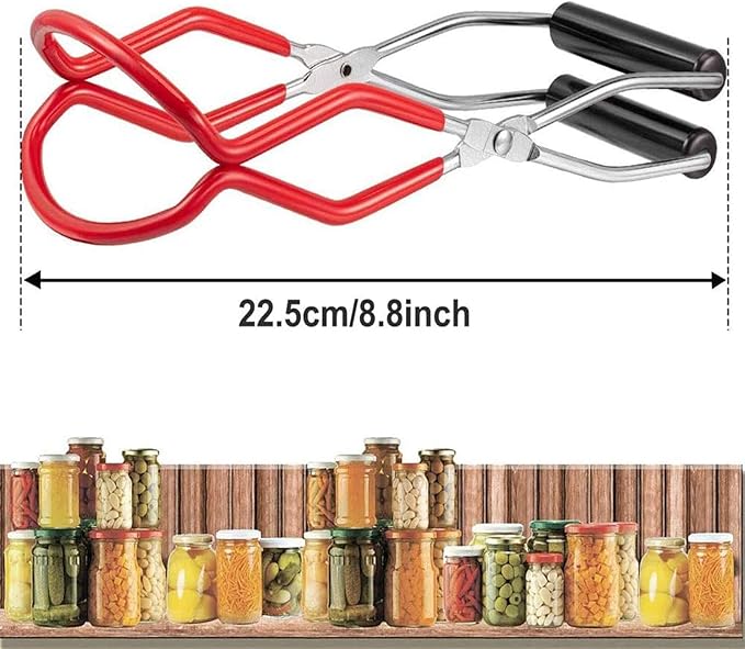 Can Jar Lifter, Stainless Steel Jar Lifter with Rubber Handle - Sliding Wide Mouth Clamp for Kitchen Dining Room