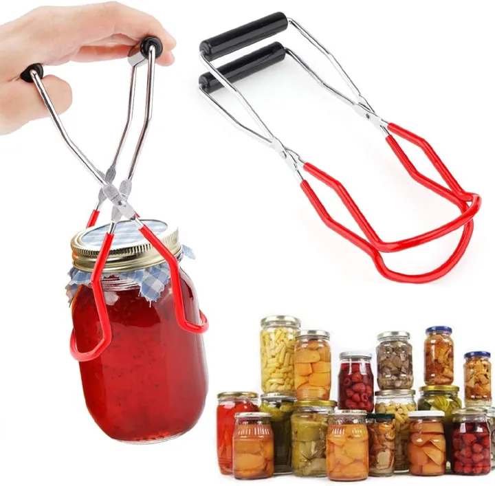 Can Jar Lifter, Stainless Steel Jar Lifter with Rubber Handle - Sliding Wide Mouth Clamp for Kitchen Dining Room