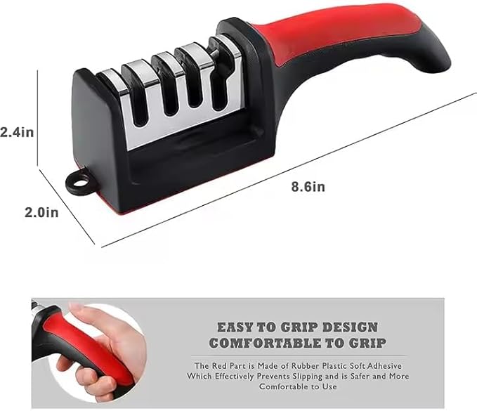 Professional 4-in-1 Kitchen Knife Sharpener – Best Professional 4-Stage Tool Kit for Razor Sharp Knives | Highest-Rated, Top Ten Smart Sharpener Gadget for Safe, Easy, Precision Sharpening