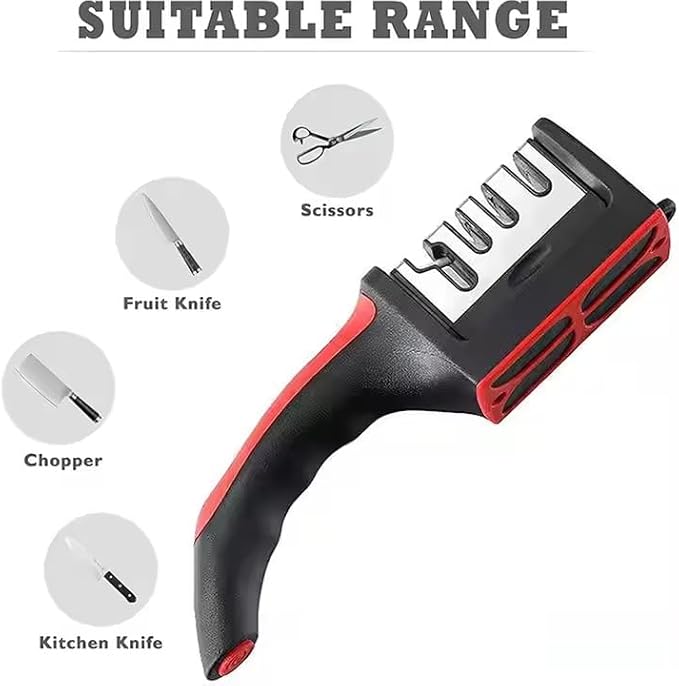 Professional 4-in-1 Kitchen Knife Sharpener – Best Professional 4-Stage Tool Kit for Razor Sharp Knives | Highest-Rated, Top Ten Smart Sharpener Gadget for Safe, Easy, Precision Sharpening