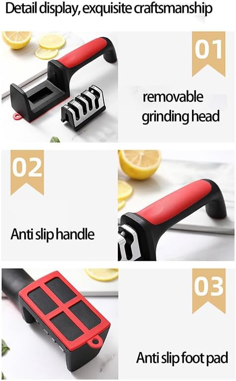 Professional 4-in-1 Kitchen Knife Sharpener – Best Professional 4-Stage Tool Kit for Razor Sharp Knives | Highest-Rated, Top Ten Smart Sharpener Gadget for Safe, Easy, Precision Sharpening