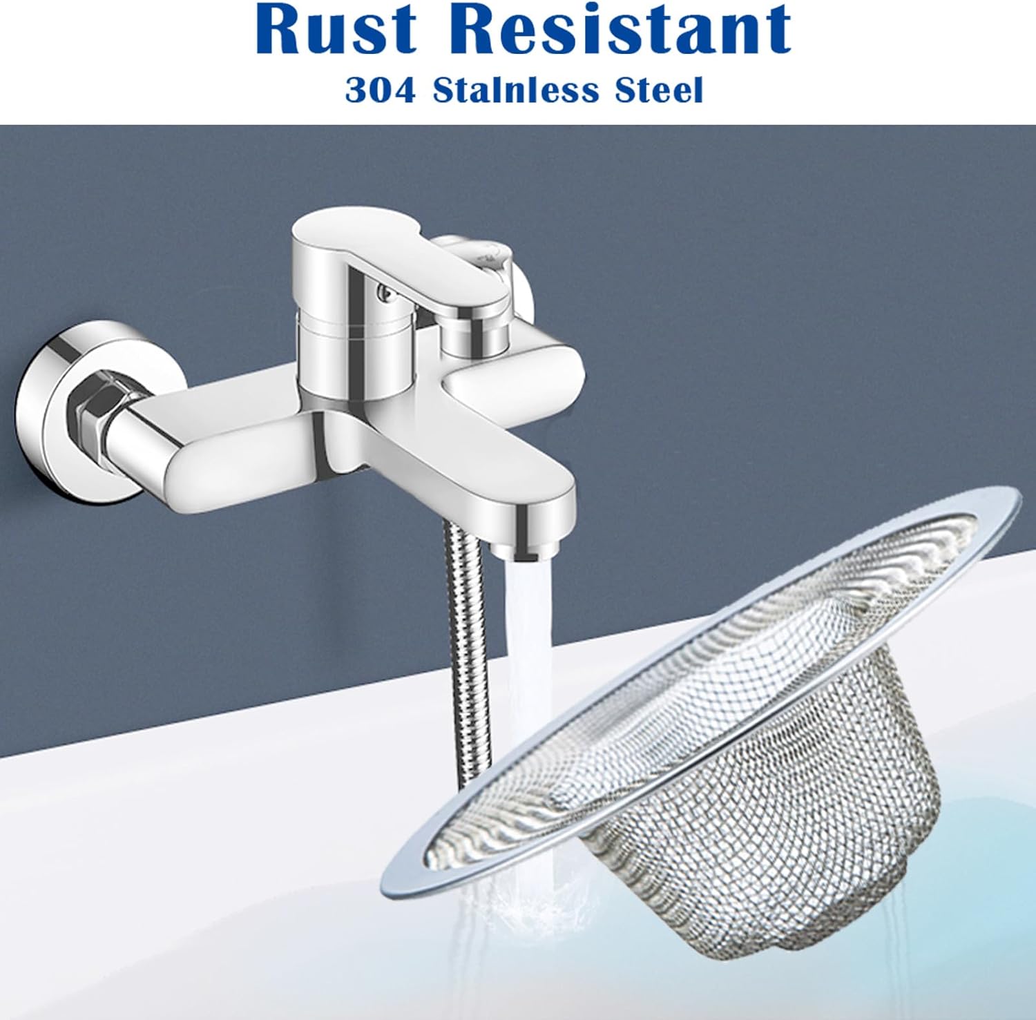 2 pcs Heavy Duty Stainless Steel Slop Basket Filter Trap, 2.75" Top / 1" Mesh Metal Sink Strainer,Perfect for Kitchen Sink/Bathroom Bathtub RV Wash Basin Floor Drain Balcony Drain Hole