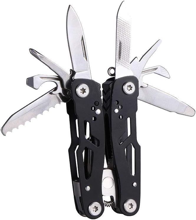 MINI Multitool Pliers, Birthday Christmas Gifts for Men Boyfriend Dad Husband Women, Pocket Knife 14-In-1, Rugged and Practical Portable Computer and Bike Gadgets, Black Camping and Survival Tools