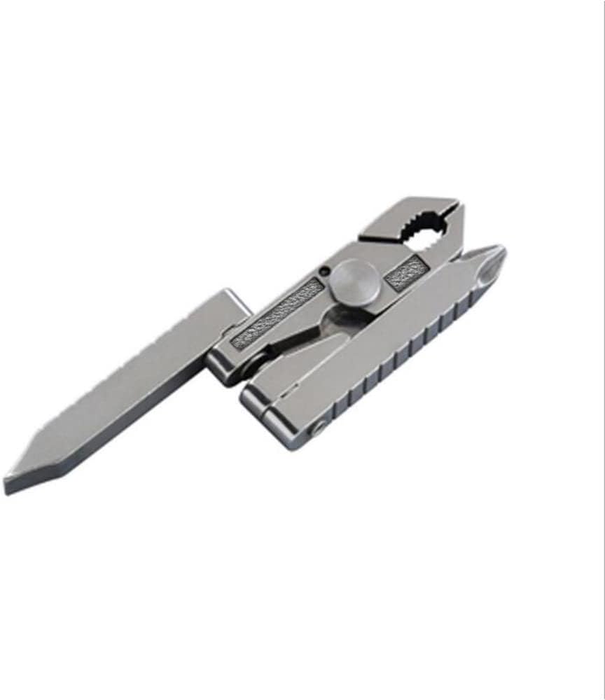 Foldable Pocket EDC Tool, Combination Pliers Screwdriver Tool, Stainless Steel Outdoor Camping Fishing Gadgets Silver
