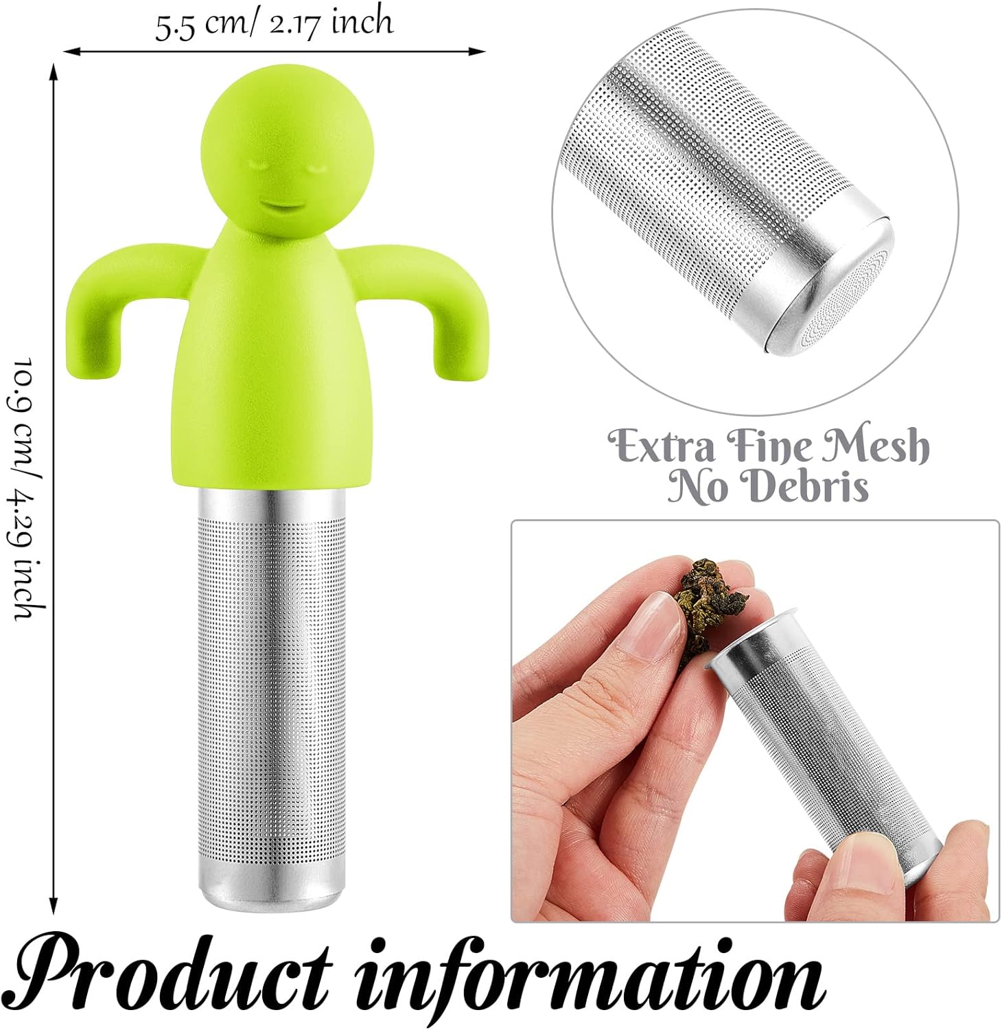 2 Pieces Tea Infuser for Loose Tea Cute Fine Mesh Tea Strainer Stainless Steel Tea Filter Ball Tea Diffuser Steeper for Teacups Teapots