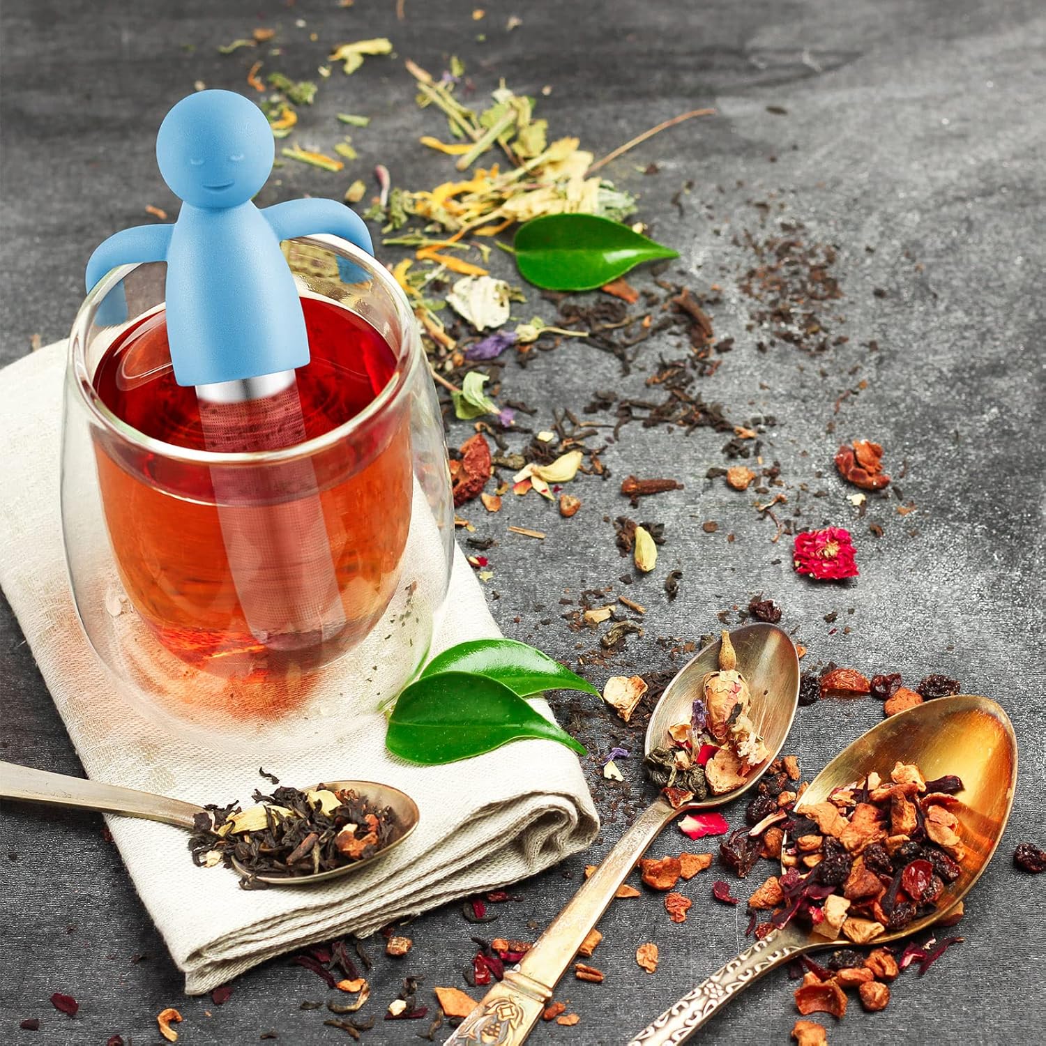 2 Pieces Tea Infuser for Loose Tea Cute Fine Mesh Tea Strainer Stainless Steel Tea Filter Ball Tea Diffuser Steeper for Teacups Teapots