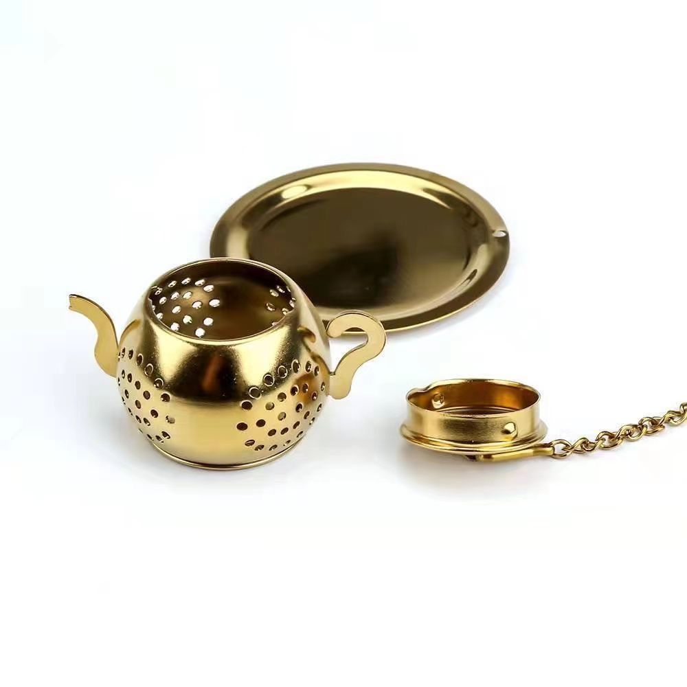 Tea Strainer, Stainless Steel Tea Infuser with Chain, Teapot Shape Loose Tea Filter, for Tea, Coffee Beans, Soup Seasoning