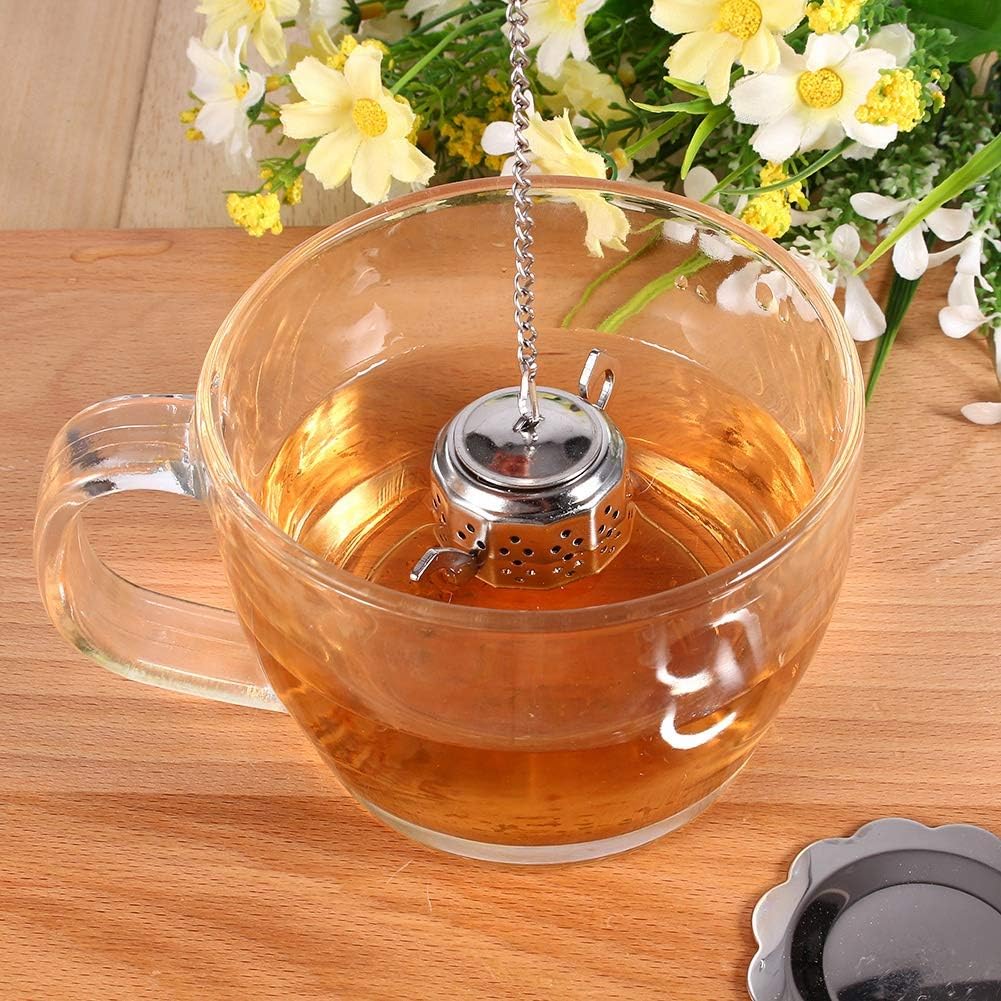 Tea Strainer, Stainless Steel Tea Infuser with Chain, Teapot Shape Loose Tea Filter, for Tea, Coffee Beans, Soup Seasoning
