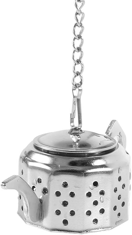 Tea Strainer, Stainless Steel Tea Infuser with Chain, Teapot Shape Loose Tea Filter, for Tea, Coffee Beans, Soup Seasoning