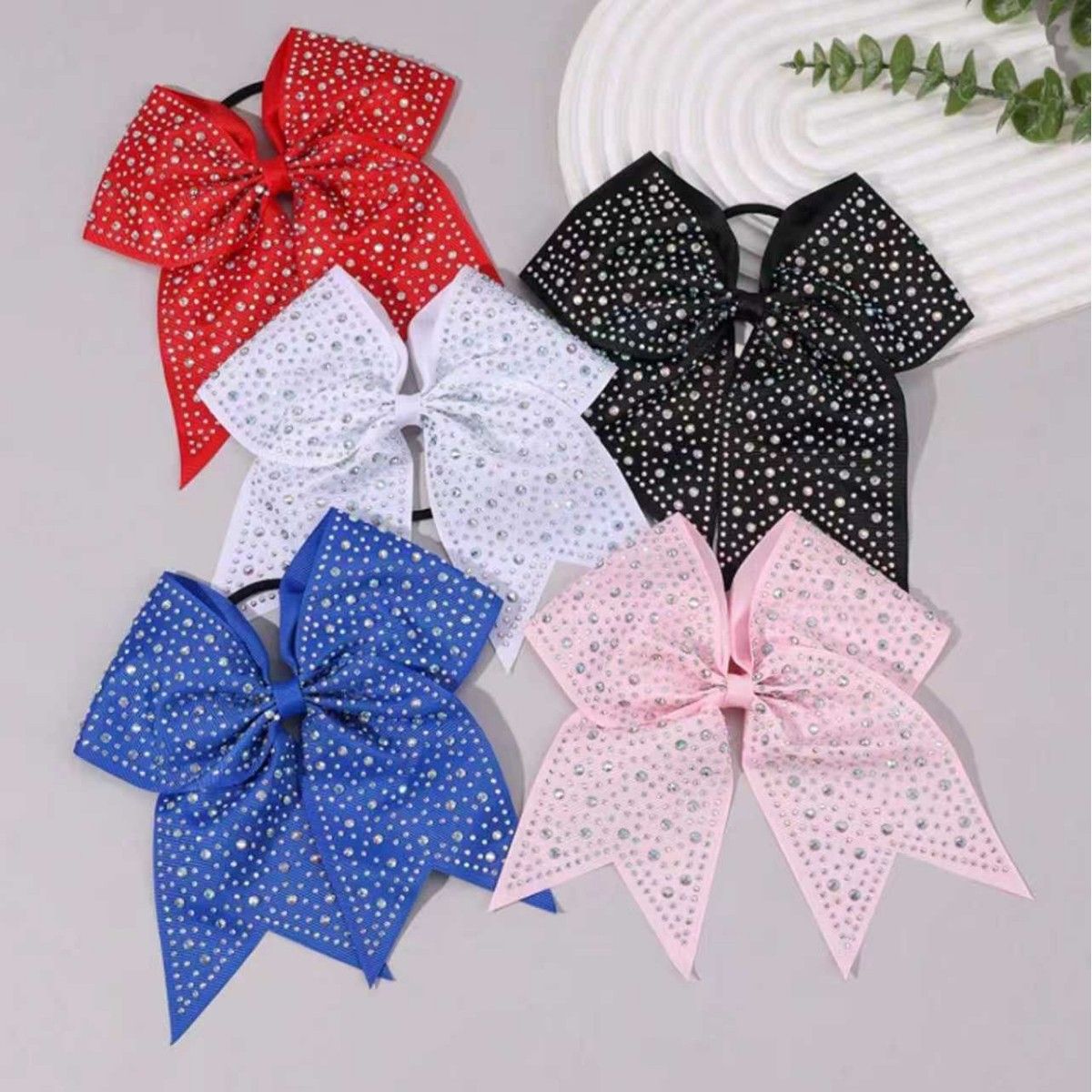 Amazon Cross-Border Best-Seller Full-Diamond Bow Hair Clip Fashion Versatile Elegant High-End Ponytail Scrunchies Manufacturer Wholesale