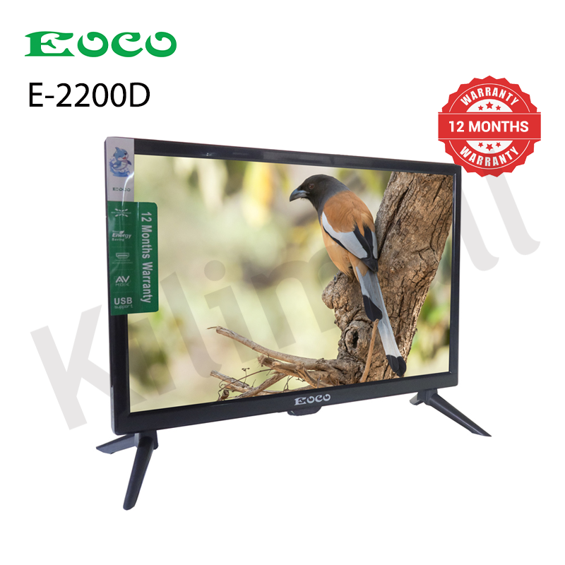 EOCO 22 inch Digital TV AC/DC(E-2200D)Original 1080P Energy Saving HDMI Televison with 12 Months Warranty