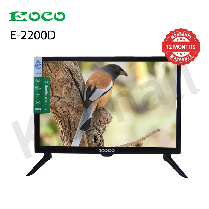 EOCO 22 inch Digital TV AC/DC(E-2200D)Original 1080P Energy Saving HDMI Televison with 12 Months Warranty