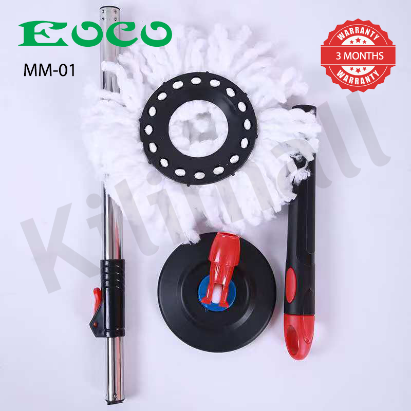 EOCO Spin Mop(MM-01)With Bucket Housework Hand Free Floor Cleaning Easy Microfiber Long Telescopic Handle Rotating 360 Spinning Magic Mop