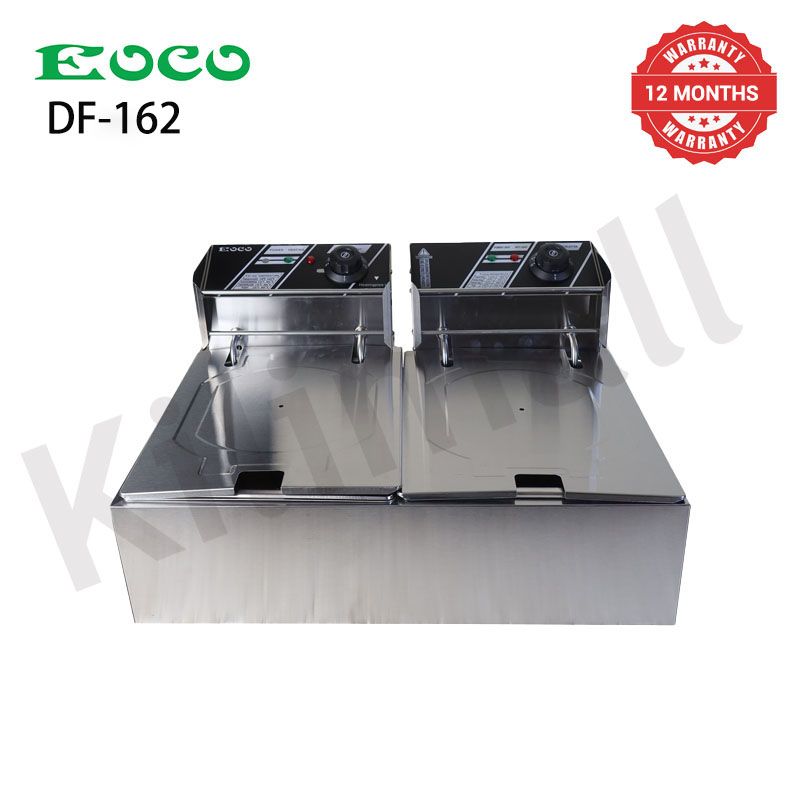 EOCO 12L Double Commercial Electric Deep Fryer Stainless Steel Cookware Silver