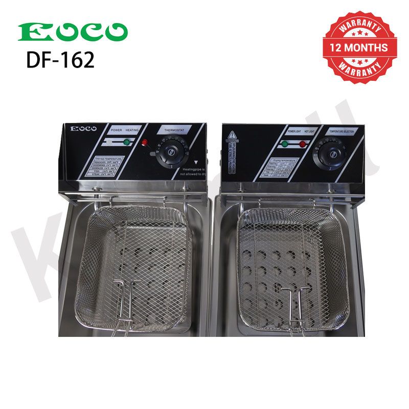 EOCO 12L Double Commercial Electric Deep Fryer Stainless Steel Cookware Silver