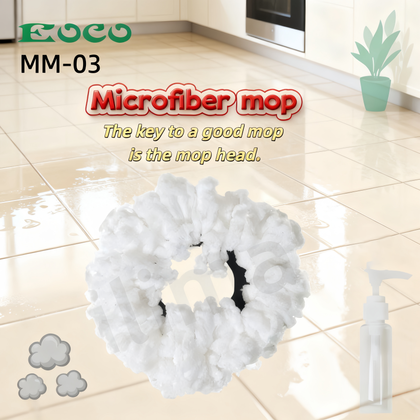 EOCO Spin Mop(MM-03)With Bucket Housework Hand Free Floor Cleaning Easy Microfiber Long Telescopic Handle Rotating 360 Spinning Magic Mop