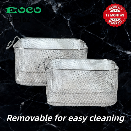 EOCO 6L*2 Commercial & Home Electric Deep Fryer – Stainless Steel Silver Cookware. Fast even heating, removable parts, overheat protection, great for restaurants & daily household frying.