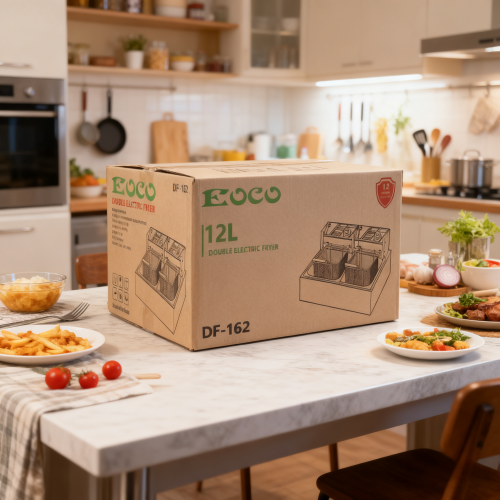 EOCO 6L*2 Commercial & Home Electric Deep Fryer – Stainless Steel Silver Cookware. Fast even heating, removable parts, overheat protection, great for restaurants & daily household frying.