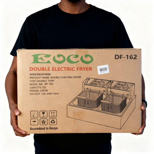 EOCO 6L*2 Commercial & Home Electric Deep Fryer – Stainless Steel Silver Cookware. Fast even heating, removable parts, overheat protection, great for restaurants & daily household frying.