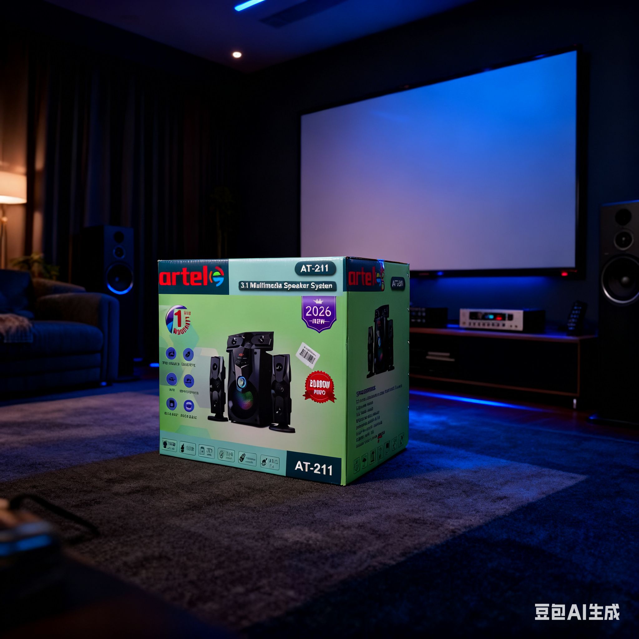 Artel AT-211 3.1CH Multimedia Bluetooth Subwoofer Speaker, 20000W High Power Home Audio System | Supports Bluetooth/USB/SD/FM Multi-Mode Playback, Remote Control Included, 12-Month Warranty.