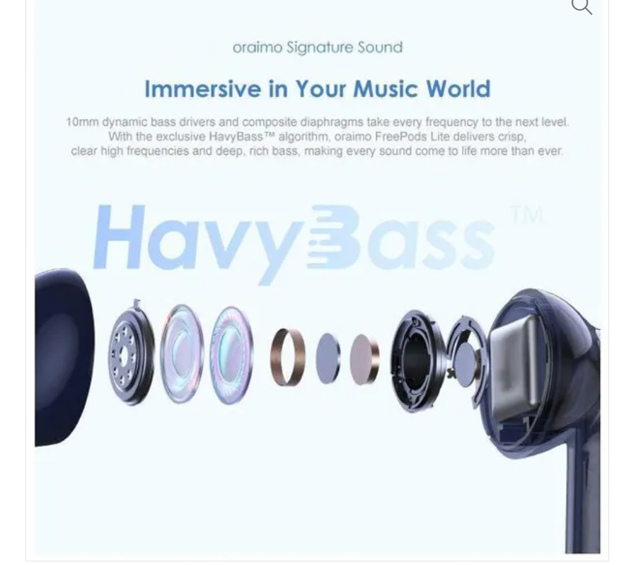 Oraimo FreePods Lite ENC 40-hour Playtime Heavybass True Wireless Earbuds. can withstand power for a long period of time upto 40 hours standby. has an incredible sound quality with superb bass