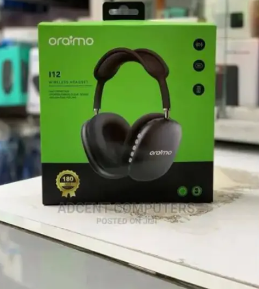Oraimo i12 Wireless Headset – Pure Sound, Limitless Freedom Wireless Bluetooth Headphones With Microphone and Noise Cancellation Gaming Headset Stereo HiFi Earphones