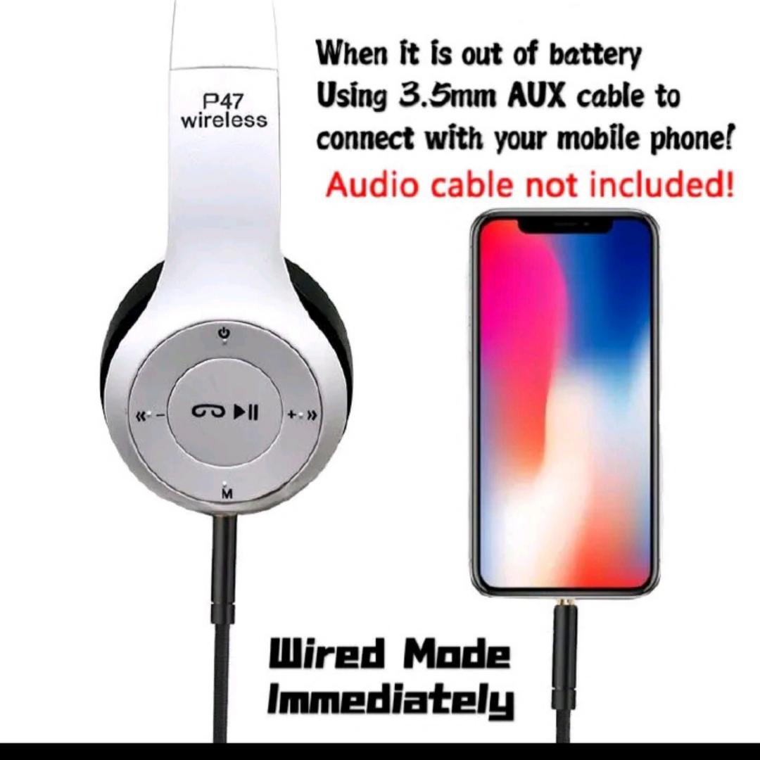 RichRipple P47 Wireless Stereo Bass Bluetooth Headphone Sports Foldable Headset With TF Micro for IOS/Android