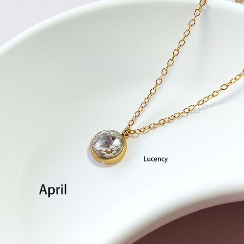 1 stainless steel rhinestone material (January-December) birthstone pendant necklace, suitable for friends, lovers, relatives, dad, mom
