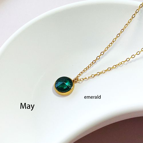 1 stainless steel rhinestone material (January-December) birthstone pendant necklace, suitable for friends, lovers, relatives, dad, mom
