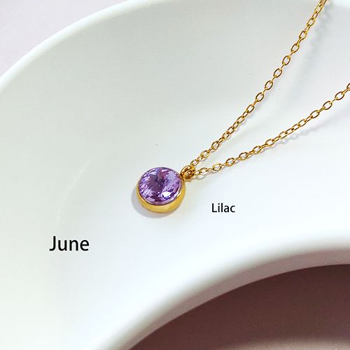 1 stainless steel rhinestone material (January-December) birthstone pendant necklace, suitable for friends, lovers, relatives, dad, mom
