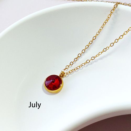 1 stainless steel rhinestone material (January-December) birthstone pendant necklace, suitable for friends, lovers, relatives, dad, mom