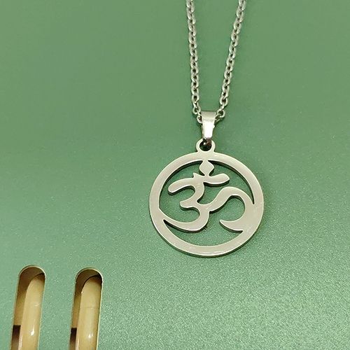 Spiritual OM Necklace Gold - Protection Pendant Gift for Her/Him, Stainless Steel Yoga Jewelry Kenya