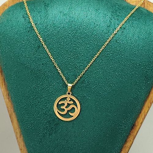 Spiritual OM Necklace Gold - Protection Pendant Gift for Her/Him, Stainless Steel Yoga Jewelry Kenya