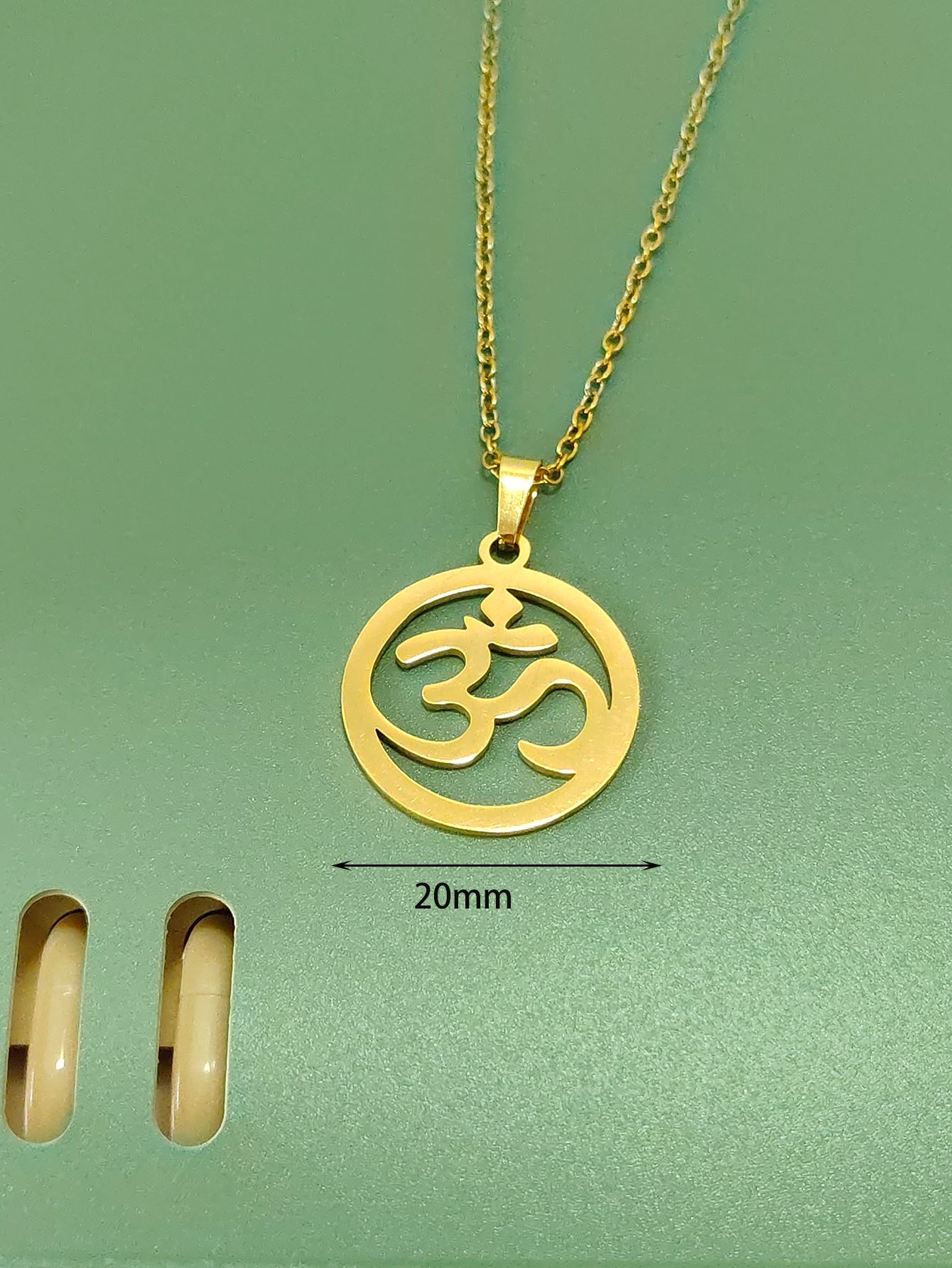 Spiritual OM Necklace Gold - Protection Pendant Gift for Her/Him, Stainless Steel Yoga Jewelry Kenya