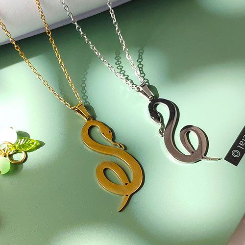 Snake Necklace Stainless Steel - Rangi ya Dhahabu au Fedha | Stylish Kipepeo | For Kenya