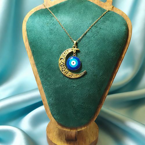 Bohemian Evil Eye Moon Charm Necklace - Lucky & Stylish