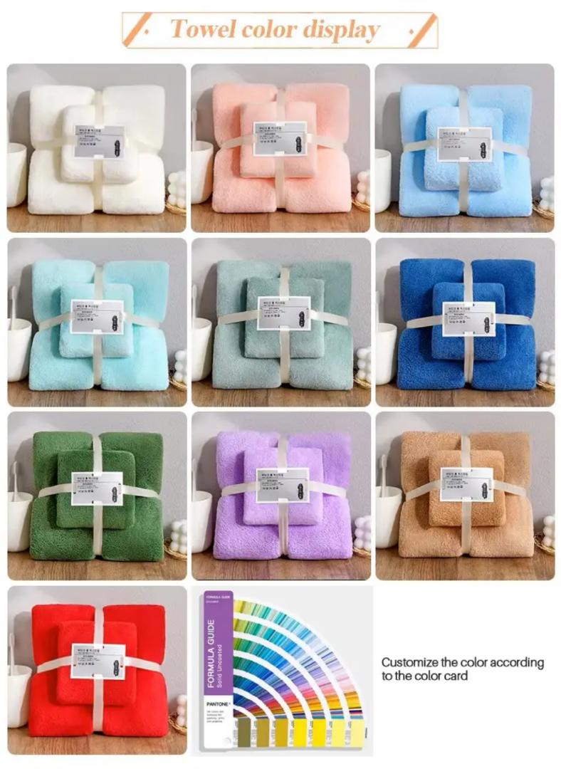 Microfiber Coral Fleece Strong Absorbent Premium Bath Towel. Multipurpose Bathroom Set.