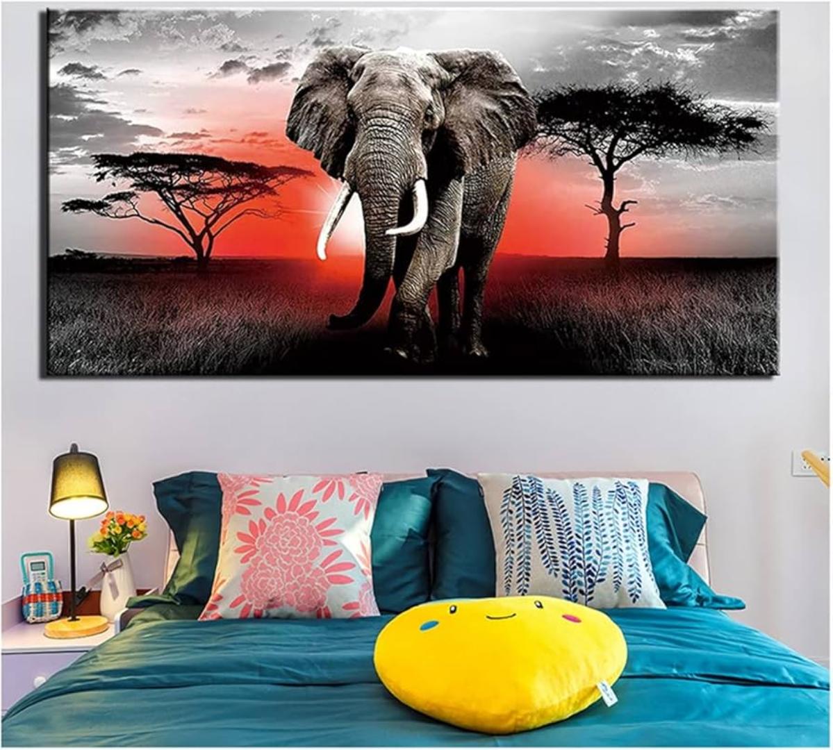 Elephant Potrait. Big Five African Giant Elephant. African Potrait. Acrylic Diamond Pendant Potrait Elephant
