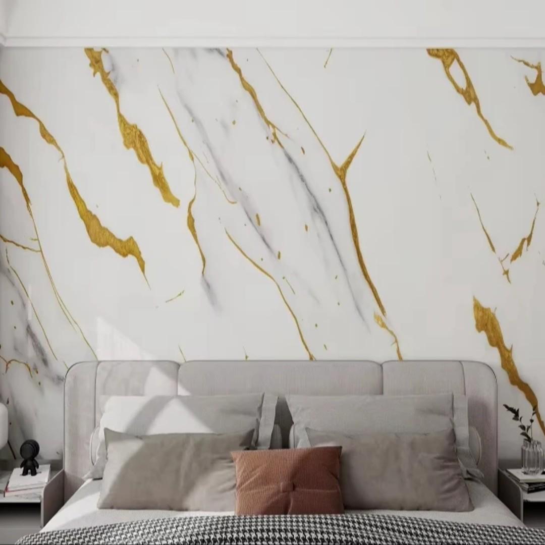 Self Adhesive Wall Paper.  Marble Wall Paper. Peel&Stick Wall Paper. Coil Tile Sticker