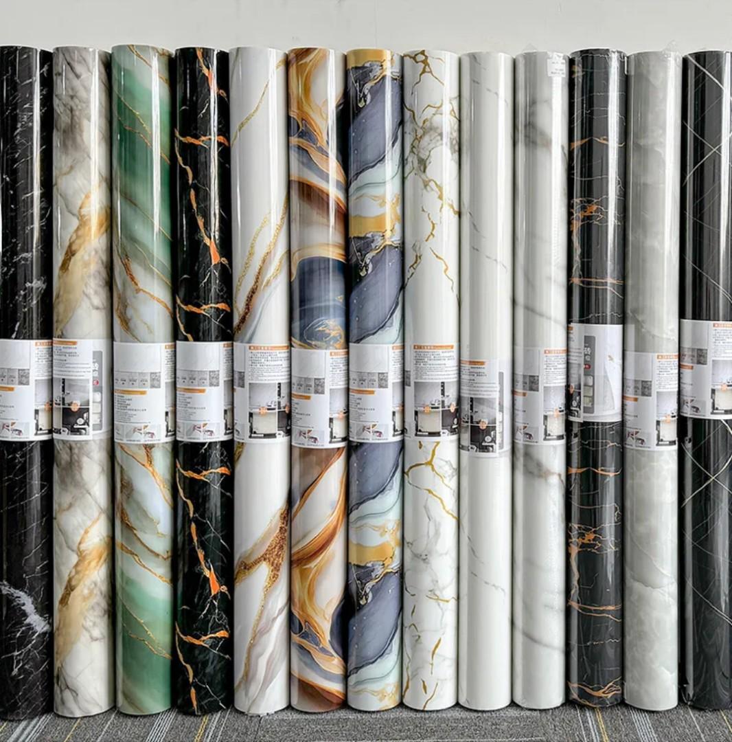 Self Adhesive Wall Paper.  Marble Wall Paper. Peel&Stick Wall Paper. Coil Tile Sticker