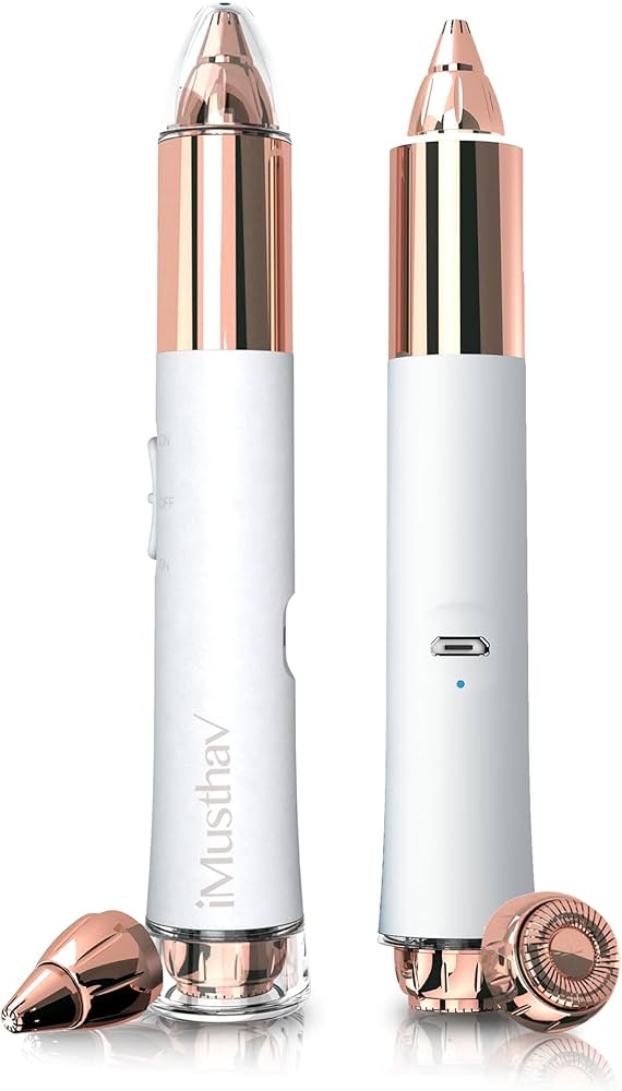 RECHARGEABLE FLAWLESS DUO PERFECT SHAVER 2IN1 FOR  EYE BROWS BODY OR  FACIAL HAIR USB PORTABLE ELECTRIC EYEBROW TRIMMER PEN FOR WOMEN, PAINLESS PRECISION EYEBROW SHAVER RAZOR TOOL FOR FACE, FINGERS, L