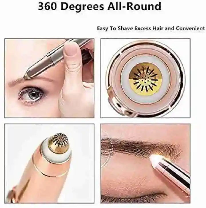 RECHARGEABLE FLAWLESS DUO PERFECT SHAVER 2IN1 FOR  EYE BROWS BODY OR  FACIAL HAIR USB PORTABLE ELECTRIC EYEBROW TRIMMER PEN FOR WOMEN, PAINLESS PRECISION EYEBROW SHAVER RAZOR TOOL FOR FACE, FINGERS, L