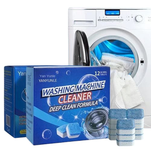 WASHING MACHINE CLEANING TABLETS WASHING MACHINE CLEANER TABLETS, 12 PACK–DEEP CLEANING TABLETS FOR TOP & FRONT LOAD HE WASHER CLEANERS, DESCALER & DEODORIZER, SEPTIC SAFE, CLEANS DRUM, TUB, SEAL & AL