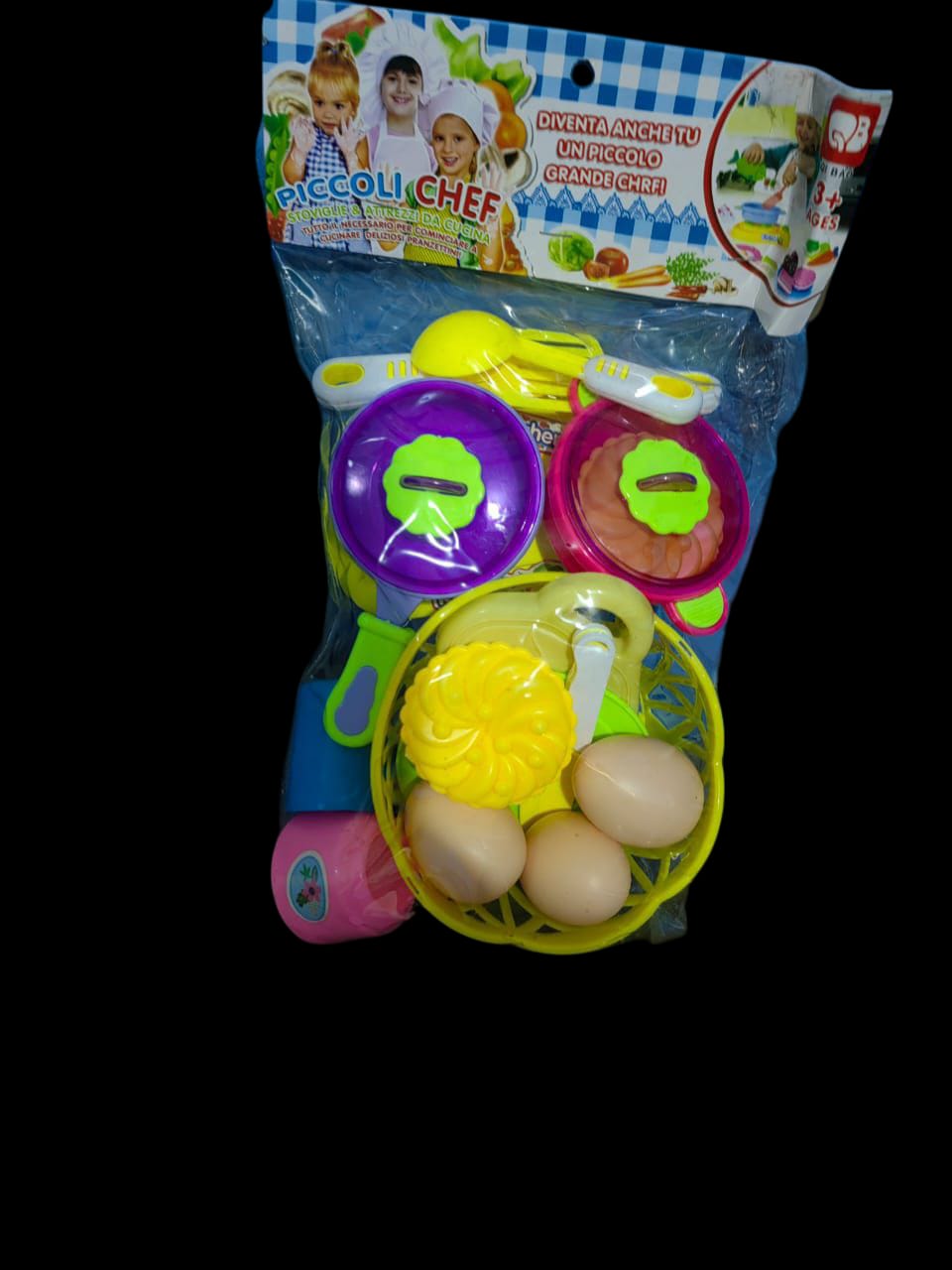 KITCHEN PLAY SET KIDS KITCHEN UTENSILSPLAY KITCHEN ACCESSORIES – COOKWARE, DISHES, UTENSILS –PLAY SET FOR KIDS – PRETEND PLAY TOYS – 2 YEARS + – MINI CHEF KITCHEN SET