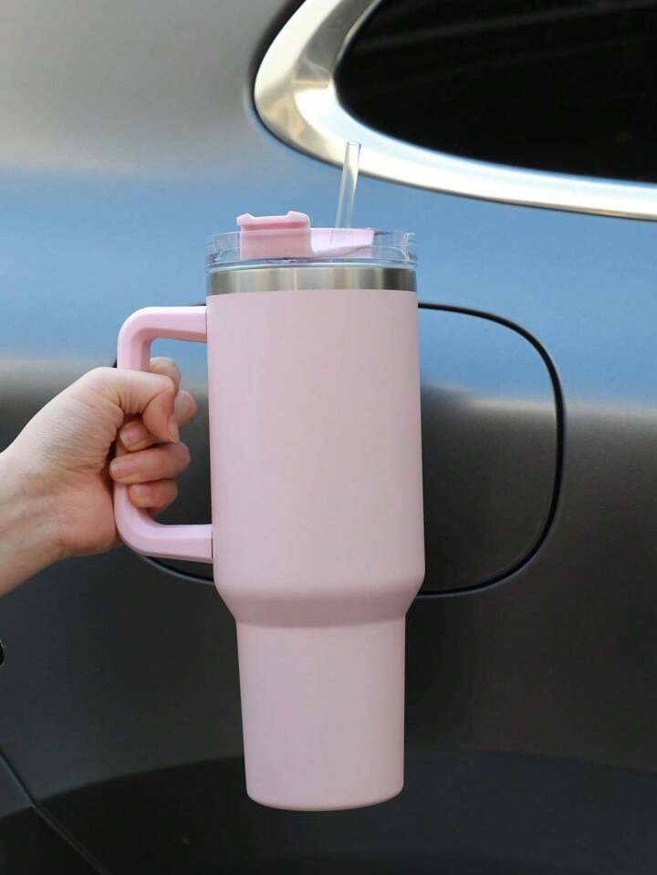 UNBRANDED STANLEY TUMBLER WITH HANDLE AND STRAW LID STAINLESS STEEL WATER BOTTLE REUSABLE INSULATED VACUUM CUP TRAVEL COFFEE MUG CUPHOLDER FRIENDLY,SIP OR SWIG LID,LEAK PROOF,BPA FREE,KEEP COLD FOR 32