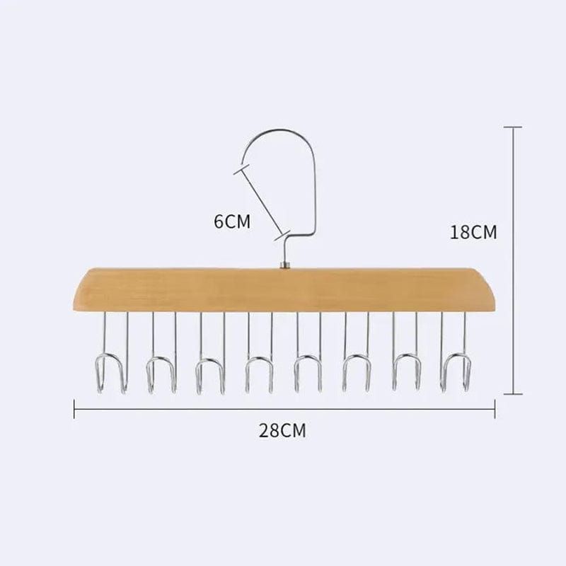WOODEN PLANK 8 HOOK HANGER MULTI HOOK UNDERWEAR OR BAG HANGER BRA HANGER FOR CLOSET, TANK TOP ORGANIZER  FOLDABLE WOOD SPACE SAVING HANGER CLOSET ORGANIZERS AND STORAGE FOR DORM & APARTMENT FOR TANK T