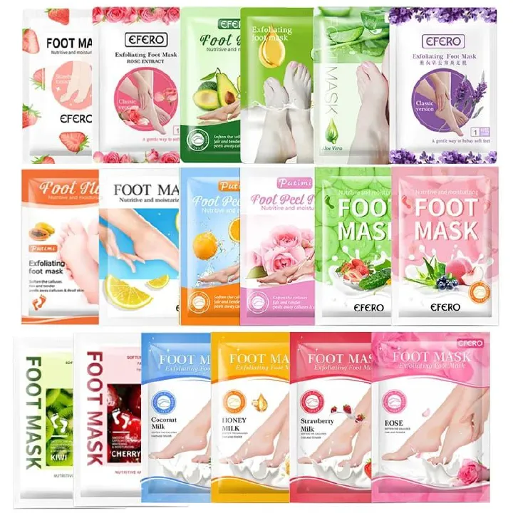 FOOT PEELING MASK, NATURAL EXFOLIATING FOOT MASK, DEAD SKIN CALLUS REMOVER REPAIR HEELS, SMOOTH TOUCH FEET, HYDRATING FOOT CARE FOR DRY CRACKED FEET