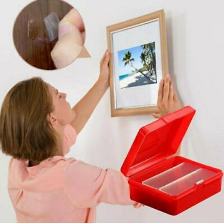 60PCS PACK WITH BOX SMALL DOUBLE ADHESIVEDOUBLE SIDED TAPE HEAVY DUTY MOUNTING,CLEAR REMOVABLE WALL STICKY ADHESIVE STRIPS,REUSABLE THICK GEL GRIP FOR HANGING PICTURE,POSTER,CARPET,PHOTO