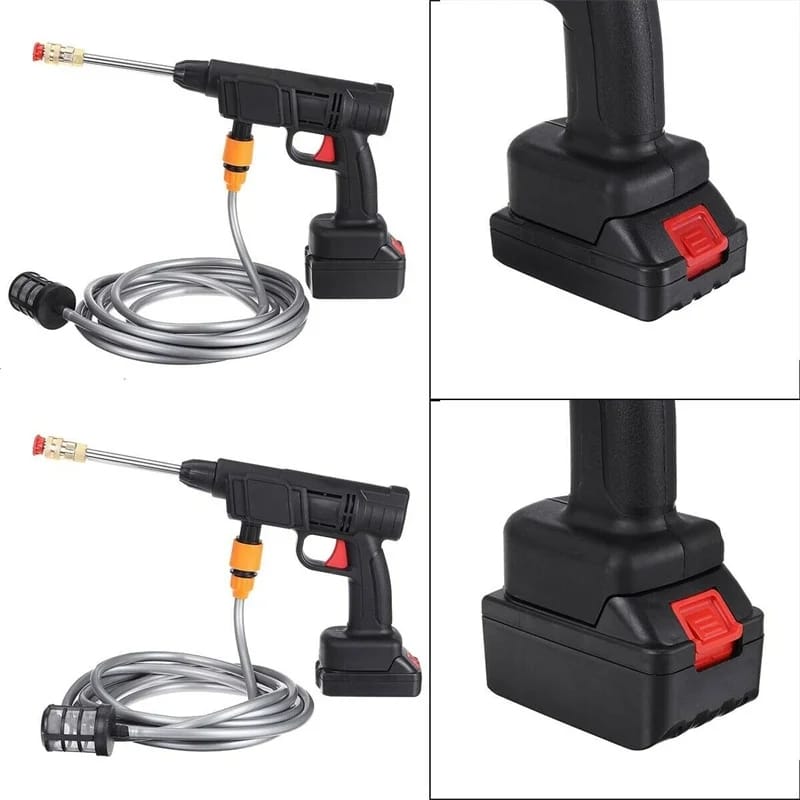 WIRELESS CAR WASH SPRAY GUN MACHINE WITH PORTABLE LITHIUM BATTERY ELECTRIC HIGH PRESSURE WASHER RECHARGEABLE CAR WASH SPRAY GUN- WITH 2 BATTERIES