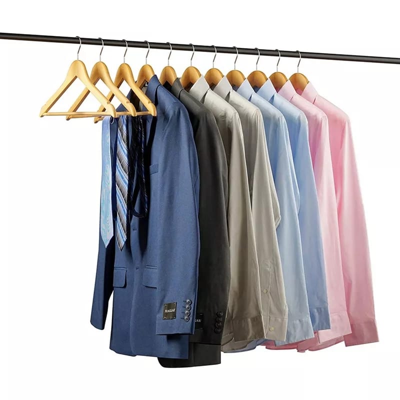 WOODEN BAMBOO HANGERS DURABLE WOOD HANGERS WITH 360° SWIVEL HOOK & NOTCHES, SLIM COAT HANGER WOODEN FOR CLOSET, NATURAL HIGH QUALITY